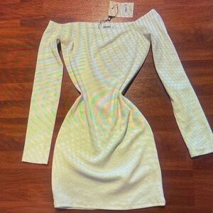 Elegant Off-Shoulder Cream Dress